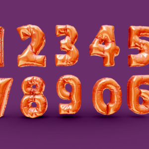 números 3d forma de globo (23 cm de alto)