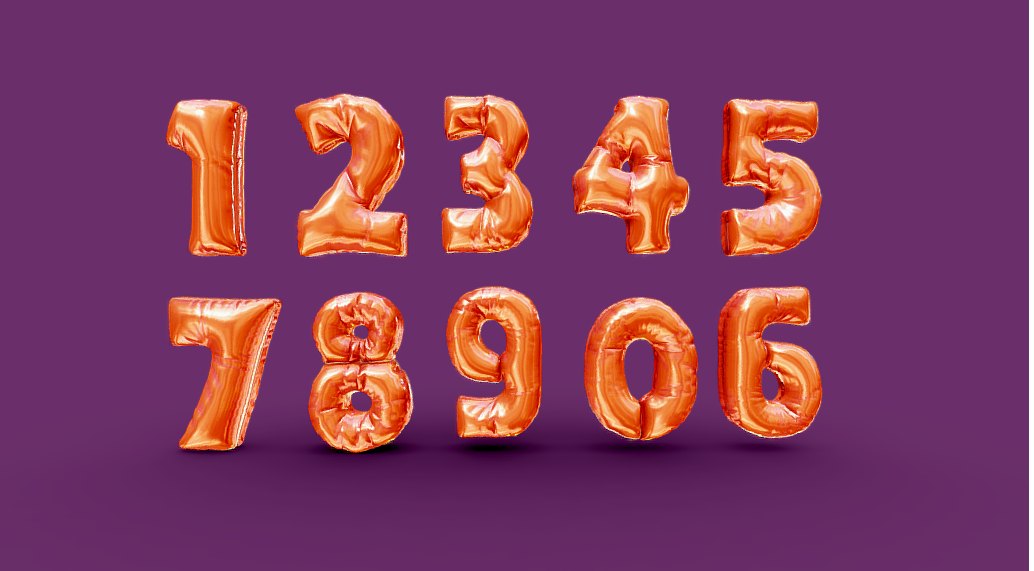 números 3d forma de globo (23 cm de alto) números 3d forma de globo (23 cm de alto)